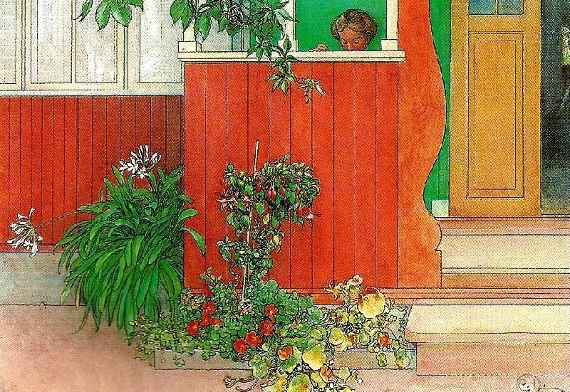 Carl Larsson suzanne pa forstubron-suzanne syende-pa forstubron-verandan oil painting image